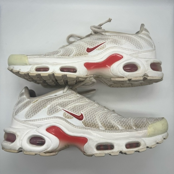 Nike Air Max Plus White Track Red Sneakers - Picture 5 of 9